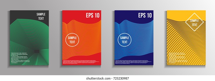 The minimal geometric coverage. A set of modern abstract oblong objects from vector abstract lines. Future template for the design of the background of albums, business brochures, banner, poster.