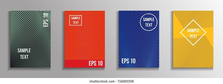 The minimal geometric coverage. A set of modern abstract oblong objects from vector abstract lines. Future template for the design of the background of albums, business brochures, banner, poster.