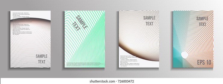 The minimal geometric coverage. A set of modern abstract oblong objects from vector abstract lines. Future template for the design of the background of albums, business brochures, banner, poster.