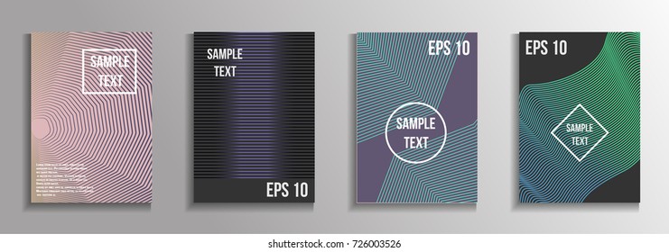 The minimal geometric coverage. A set of modern abstract oblong objects from vector abstract lines. Future template for the design of the background of albums, business brochures, banner, poster.