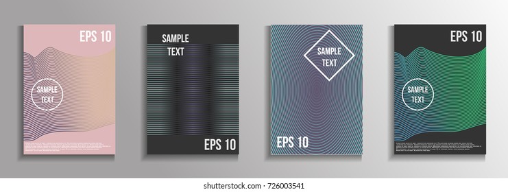 The minimal geometric coverage. A set of modern abstract oblong objects from vector abstract lines. Future template for the design of the background of albums, business brochures, banner, poster.