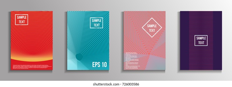 The minimal geometric coverage. A set of modern abstract oblong objects from vector abstract lines. Future template for the design of the background of albums, business brochures, banner, poster.