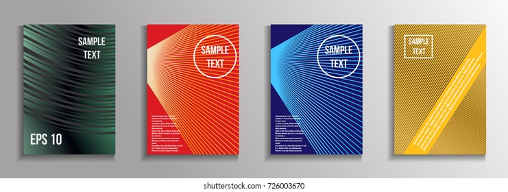 The minimal geometric coverage. A set of modern abstract oblong objects from vector abstract lines. Future template for the design of the background of albums, business brochures, banner, poster.