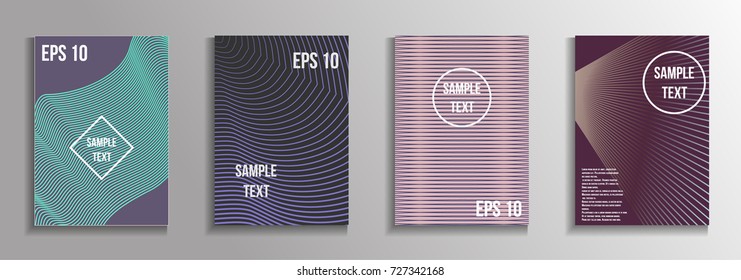 The minimal geometric coverage. A set of modern abstract oblong objects from vector abstract lines. Future template for the design of the background of albums, business brochures, banner, poster.