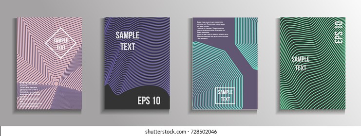 The minimal geometric coverage. A set of modern abstract oblong objects from vector abstract lines. Future template for the design of the background of albums, business brochures, banner, poster.