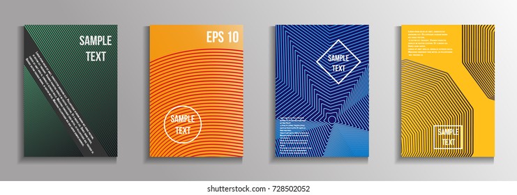 The minimal geometric coverage. A set of modern abstract oblong objects from vector abstract lines. Future template for the design of the background of albums, business brochures, banner, poster.