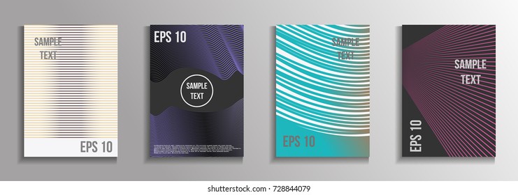 The minimal geometric coverage. A set of modern abstract oblong objects from vector abstract lines. Future template for the design of the background of albums, business brochures, banner, poster.