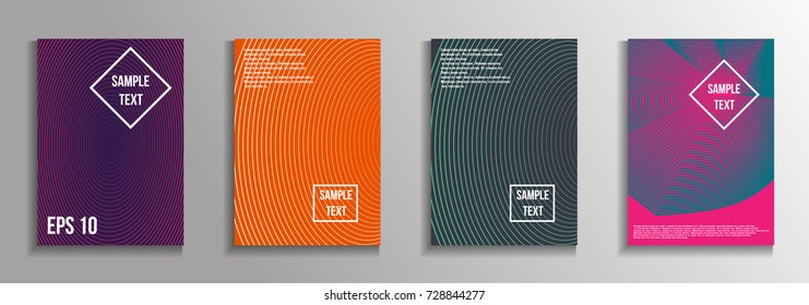 The minimal geometric coverage. A set of modern abstract oblong objects from vector abstract lines. Future template for the design of the background of albums, business brochures, banner, poster.