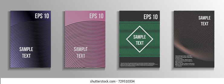 The minimal geometric coverage. A set of modern abstract oblong objects from vector abstract lines. Future template for the design of the background of albums, business brochures, banner, poster.