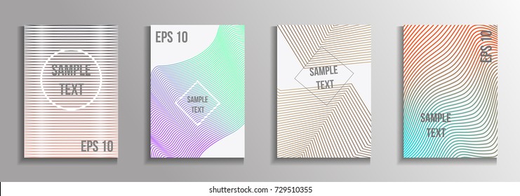 The minimal geometric coverage. A set of modern abstract oblong objects from vector abstract lines. Future template for the design of the background of albums, business brochures, banner, poster.