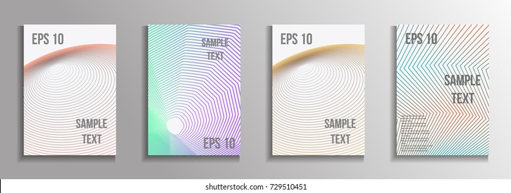 The minimal geometric coverage. A set of modern abstract oblong objects from vector abstract lines. Future template for the design of the background of albums, business brochures, banner, poster.