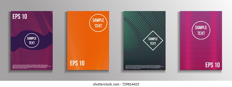 The minimal geometric coverage. A set of modern abstract oblong objects from vector abstract lines. Future template for the design of the background of albums, business brochures, banner, poster.