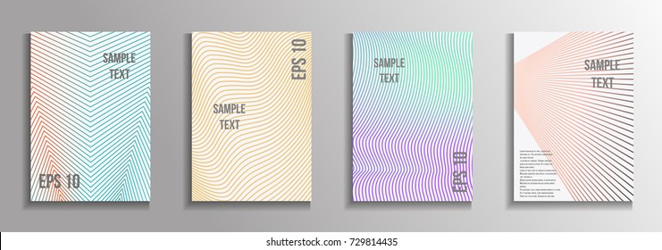 The minimal geometric coverage. A set of modern abstract oblong objects from vector abstract lines. Future template for the design of the background of albums, business brochures, banner, poster.