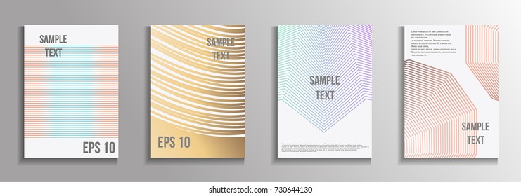 The minimal geometric coverage. A set of modern abstract oblong objects from vector abstract lines. Future template for the design of the background of albums, business brochures, banner, poster.