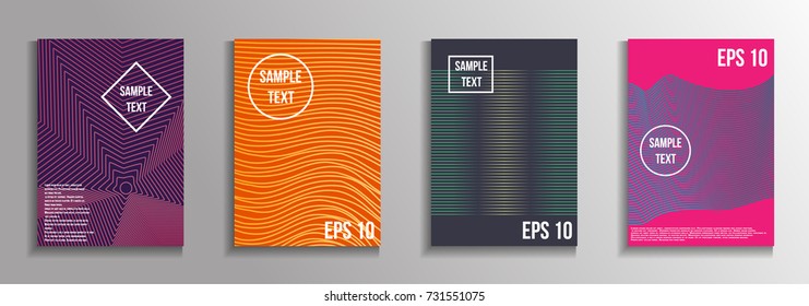 The minimal geometric coverage. A set of modern abstract oblong objects from vector abstract lines. Future template for the design of the background of albums, business brochures, banner, poster.