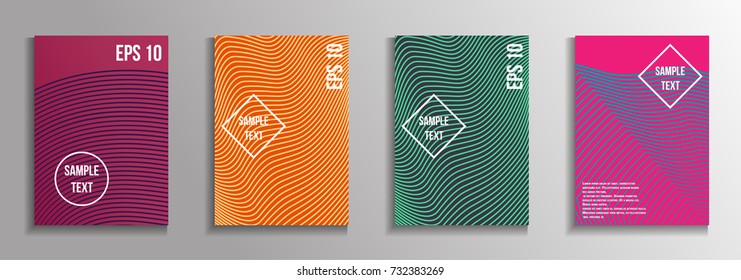 The minimal geometric coverage. A set of modern abstract oblong objects from vector abstract lines. Future template for the design of the background of albums, business brochures, banner, poster.