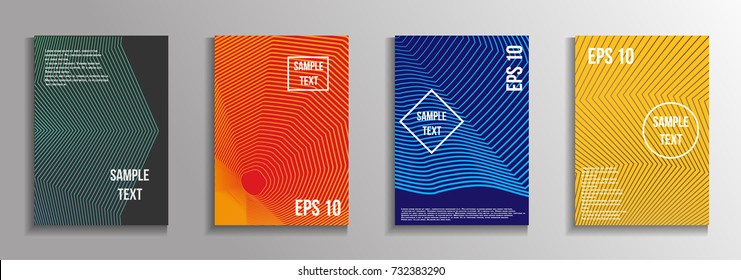 The minimal geometric coverage. A set of modern abstract oblong objects from vector abstract lines. Future template for the design of the background of albums, business brochures, banner, poster.