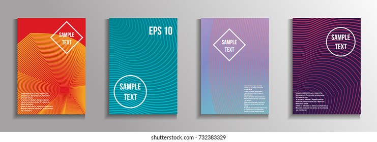 The minimal geometric coverage. A set of modern abstract oblong objects from vector abstract lines. Future template for the design of the background of albums, business brochures, banner, poster.
