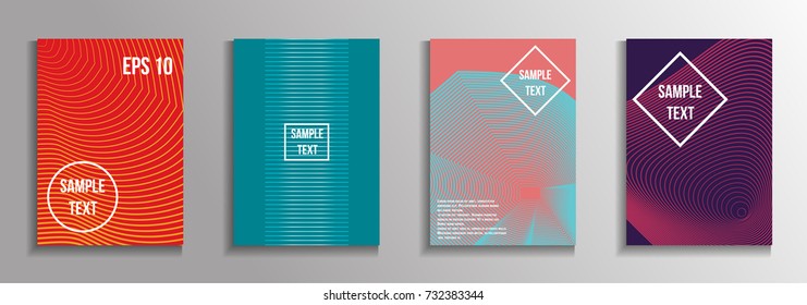 The minimal geometric coverage. A set of modern abstract oblong objects from vector abstract lines. Future template for the design of the background of albums, business brochures, banner, poster.