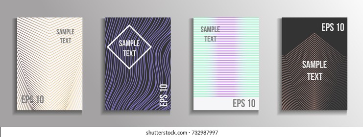 The minimal geometric coverage. A set of modern abstract oblong objects from vector abstract lines. Future template for the design of the background of albums, business brochures, banner, poster.