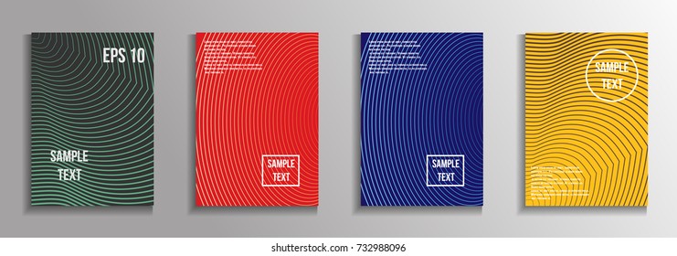 The minimal geometric coverage. A set of modern abstract oblong objects from vector abstract lines. Future template for the design of the background of albums, business brochures, banner, poster.