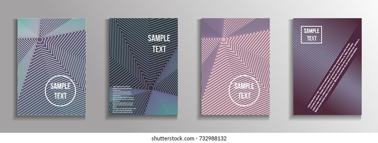 The minimal geometric coverage. A set of modern abstract oblong objects from vector abstract lines. Future template for the design of the background of albums, business brochures, banner, poster.