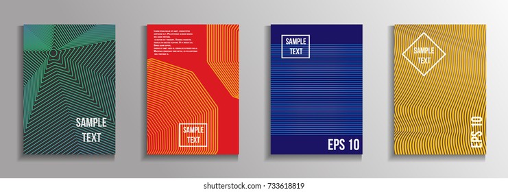 The minimal geometric coverage. A set of modern abstract oblong objects from vector abstract lines. Future template for the design of the background of albums, business brochures, banner, poster.