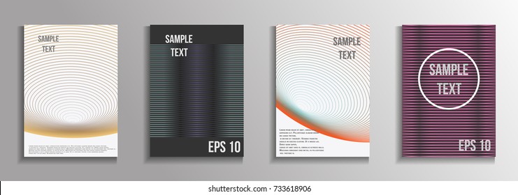 The minimal geometric coverage. A set of modern abstract oblong objects from vector abstract lines. Future template for the design of the background of albums, business brochures, banner, poster.