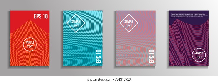 The minimal geometric coverage. A set of modern abstract oblong objects from vector abstract lines. Future template for the design of the background of albums, business brochures, banner, poster.