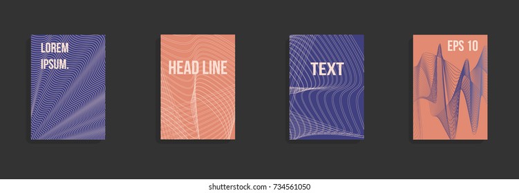 The minimal geometric coverage. A set of modern abstract oblong objects from vector abstract lines. Future template for the design of the background of albums, business brochures, banner, poster.