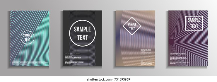 The minimal geometric coverage. A set of modern abstract oblong objects from vector abstract lines. Future template for the design of the background of albums, business brochures, banner, poster.
