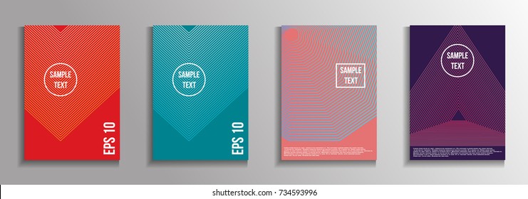 The minimal geometric coverage. A set of modern abstract oblong objects from vector abstract lines. Future template for the design of the background of albums, business brochures, banner, poster.