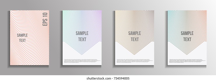 The minimal geometric coverage. A set of modern abstract oblong objects from vector abstract lines. Future template for the design of the background of albums, business brochures, banner, poster.