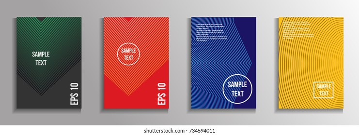 The minimal geometric coverage. A set of modern abstract oblong objects from vector abstract lines. Future template for the design of the background of albums, business brochures, banner, poster.