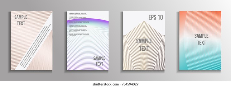 The minimal geometric coverage. A set of modern abstract oblong objects from vector abstract lines. Future template for the design of the background of albums, business brochures, banner, poster.