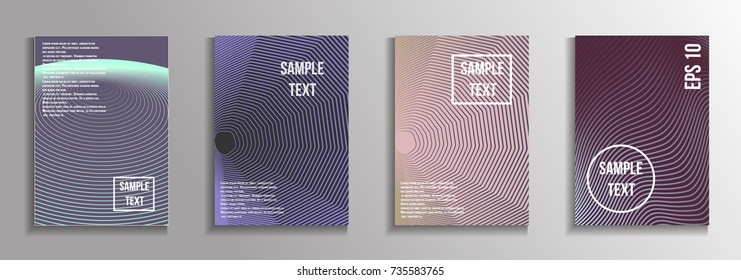 The minimal geometric coverage. A set of modern abstract oblong objects from vector abstract lines. Future template for the design of the background of albums, business brochures, banner, poster.