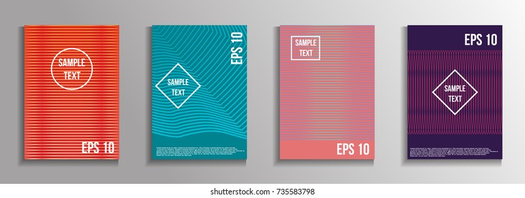 The minimal geometric coverage. A set of modern abstract oblong objects from vector abstract lines. Future template for the design of the background of albums, business brochures, banner, poster.