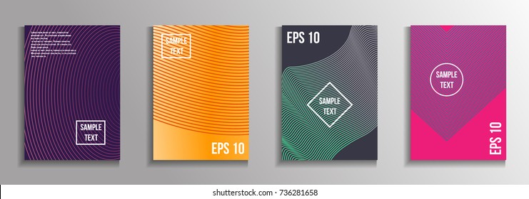 The minimal geometric coverage. A set of modern abstract oblong objects from vector abstract lines. Future template for the design of the background of albums, business brochures, banner, poster.