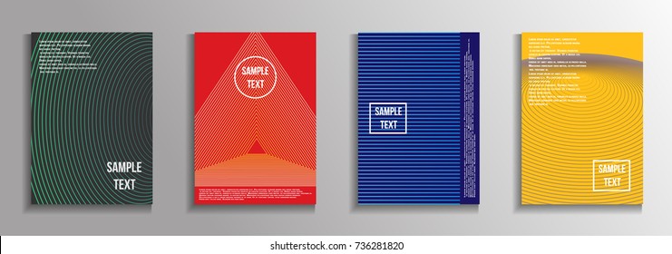 The minimal geometric coverage. A set of modern abstract oblong objects from vector abstract lines. Future template for the design of the background of albums, business brochures, banner, poster.