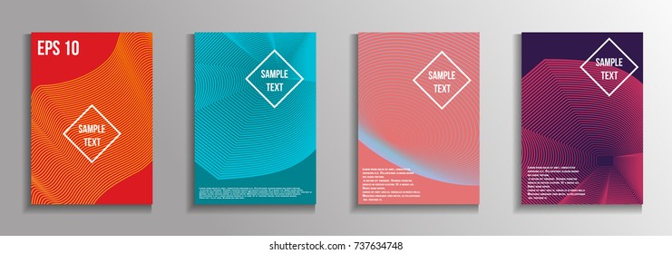 The minimal geometric coverage. A set of modern abstract oblong objects from vector abstract lines. Future template for the design of the background of albums, business brochures, banner, poster.