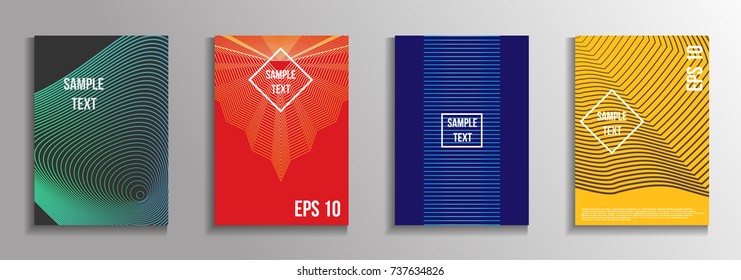 The minimal geometric coverage. A set of modern abstract oblong objects from vector abstract lines. Future template for the design of the background of albums, business brochures, banner, poster.