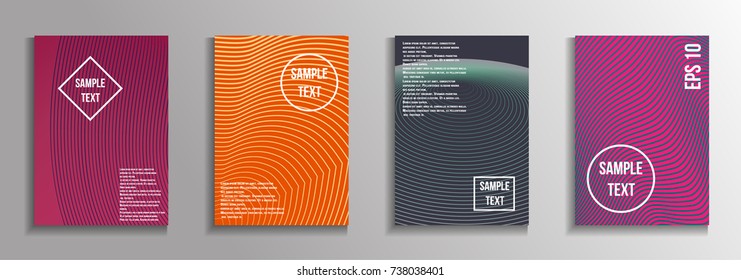 The minimal geometric coverage. A set of modern abstract oblong objects from vector abstract lines. Future template for the design of the background of albums, business brochures, banner, poster.