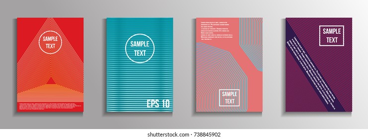 The minimal geometric coverage. A set of modern abstract oblong objects from vector abstract lines. Future template for the design of the background of albums, business brochures, banner, poster.