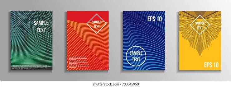 The minimal geometric coverage. A set of modern abstract oblong objects from vector abstract lines. Future template for the design of the background of albums, business brochures, banner, poster.