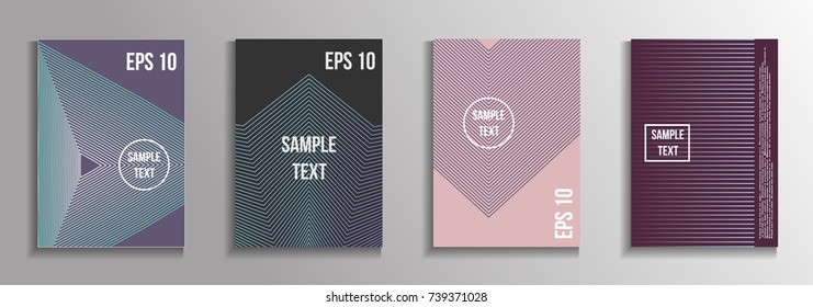 The minimal geometric coverage. A set of modern abstract oblong objects from vector abstract lines. Future template for the design of the background of albums, business brochures, banner, poster.
