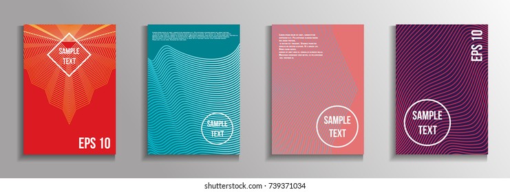 The minimal geometric coverage. A set of modern abstract oblong objects from vector abstract lines. Future template for the design of the background of albums, business brochures, banner, poster.