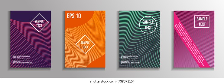 The minimal geometric coverage. A set of modern abstract oblong objects from vector abstract lines. Future template for the design of the background of albums, business brochures, banner, poster.