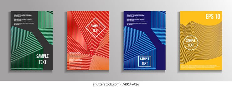 The minimal geometric coverage. A set of modern abstract oblong objects from vector abstract lines. Future template for the design of the background of albums, business brochures, banner, poster.