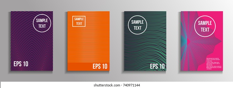 The minimal geometric coverage. A set of modern abstract oblong objects from vector abstract lines. Future template for the design of the background of albums, business brochures, banner, poster.