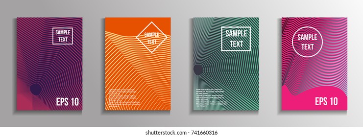 The minimal geometric coverage. A set of modern abstract oblong objects from vector abstract lines. Future template for the design of the background of albums, business brochures, banner, poster.